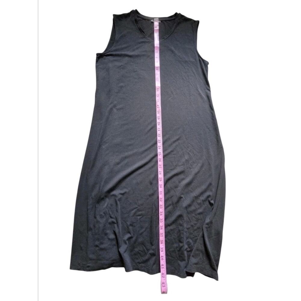 Eileen Fisher Stretch Jersey Knit V Neck Tank Midi Dress Tencel Quiet Luxury L - Picture 8 of 8